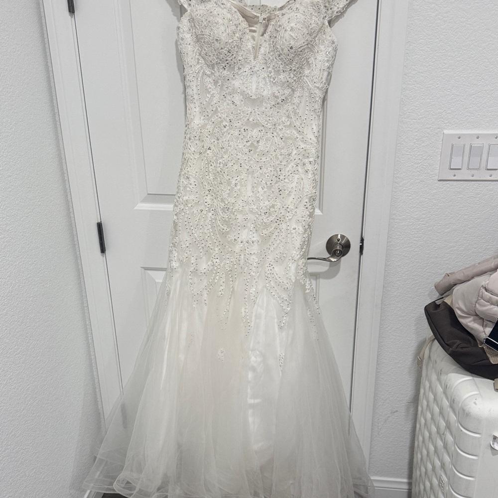 Elegant White Beaded Gown